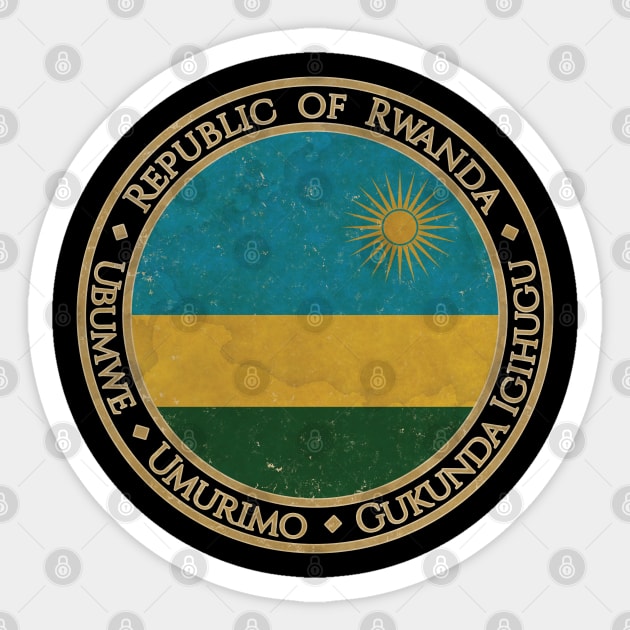 Vintage Republic of Rwanda Africa African Flag Sticker by DragonXX